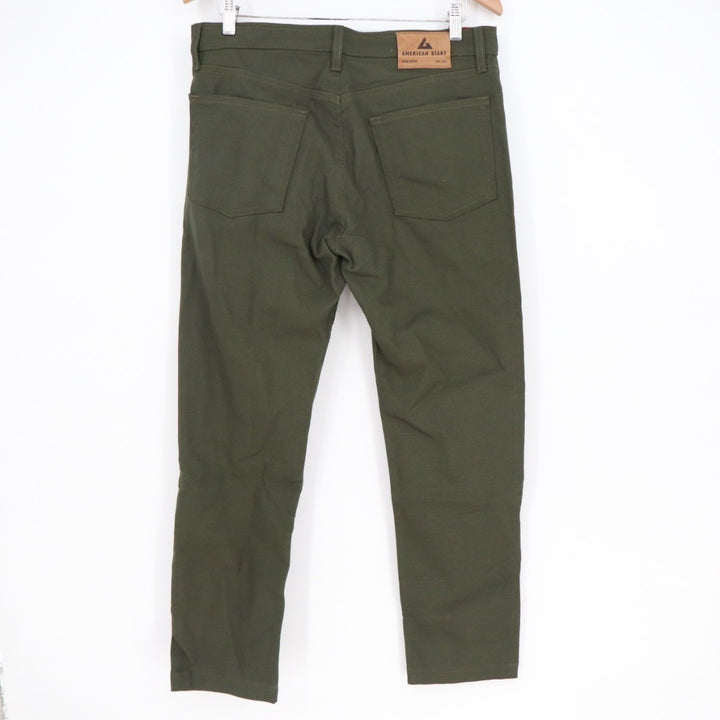 American Giant Roughneck Pants Mens 32x30 Green Cotton Stretch Canvas Workwear