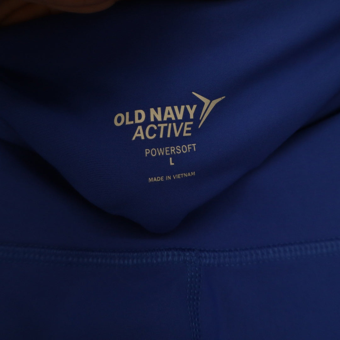 Old Navy Active Powersoft Royal Blue Mesh Crop Leggings Pockets Womens Large