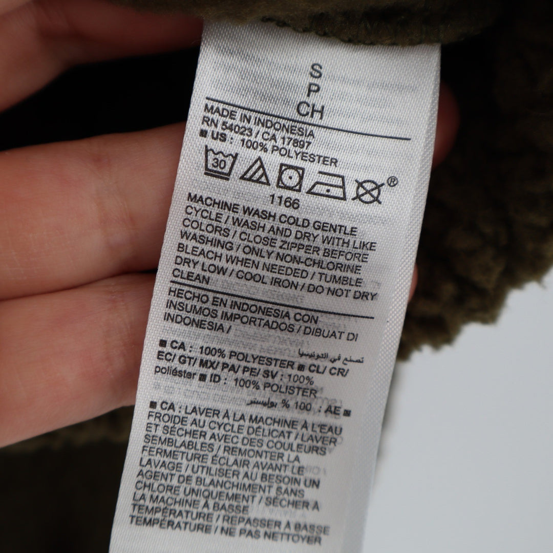 Old Navy Mens Small Olive Green Sherpa Fleece Full Zip Jacket Mock Neck