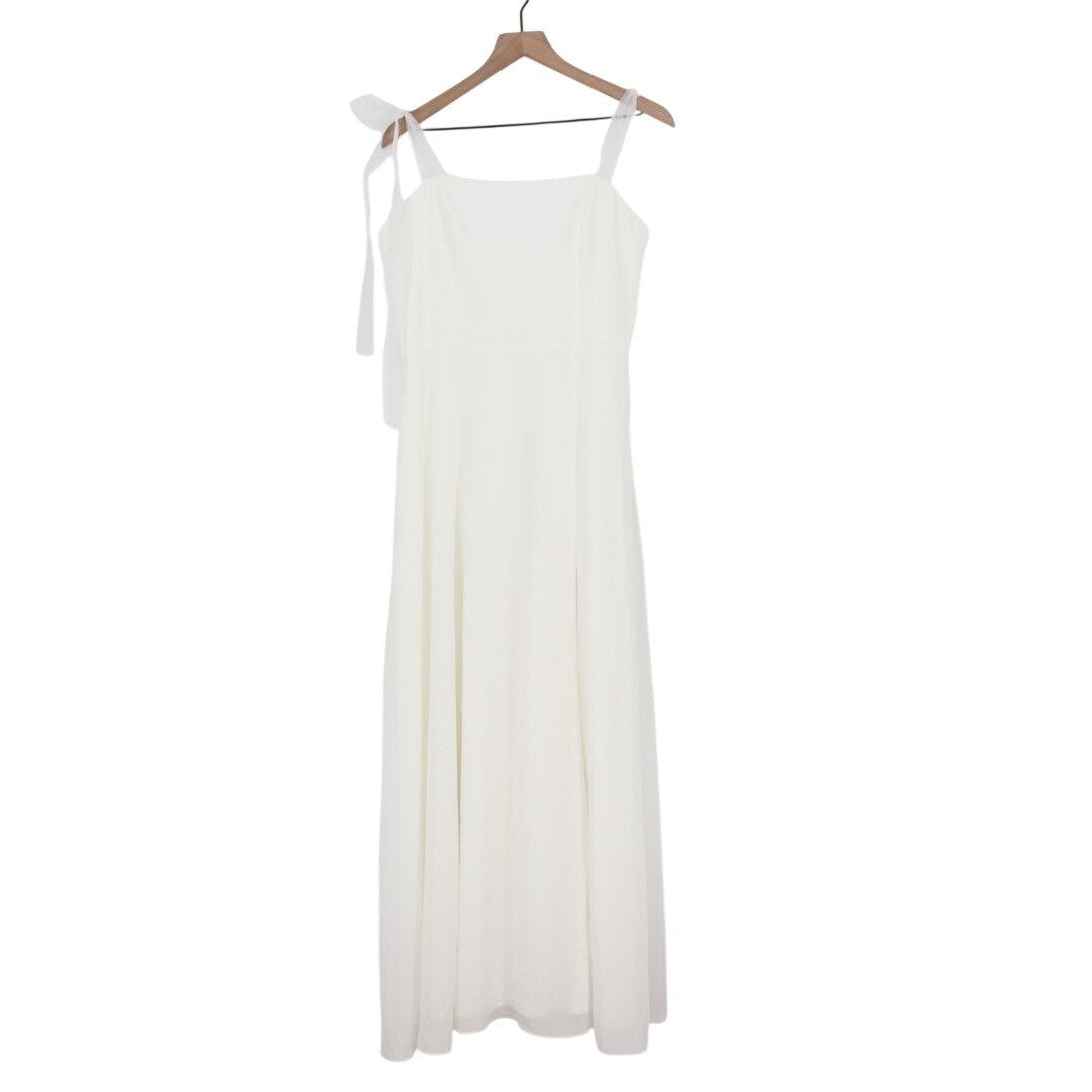 Lulus Radiant Romance Maxi Dress Womens Large White Tie-Strap Wedding Party