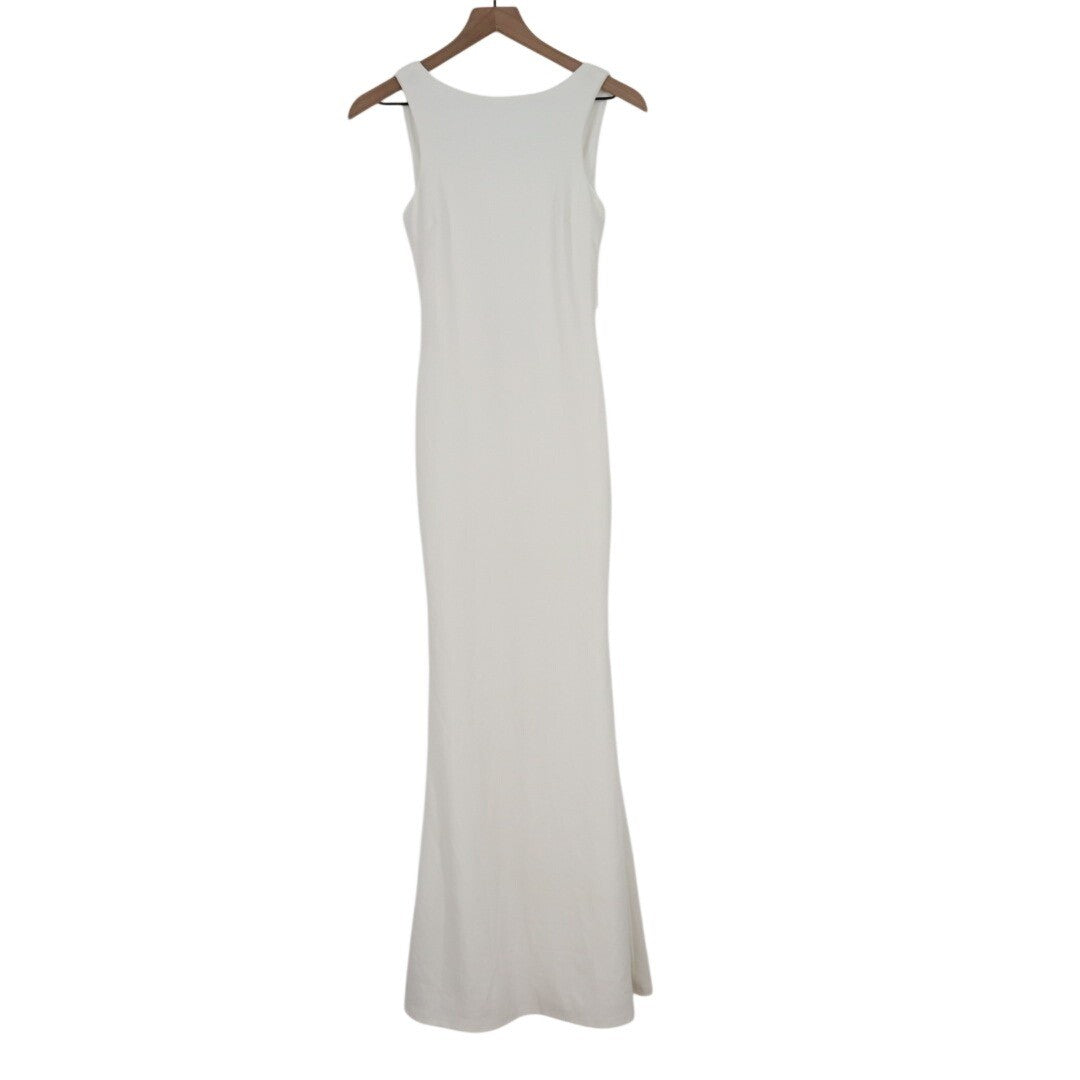 Lulus Love In Your Eyes Maxi Dress Womens 2XS Ivory Stretch Back Knotted Mermaid