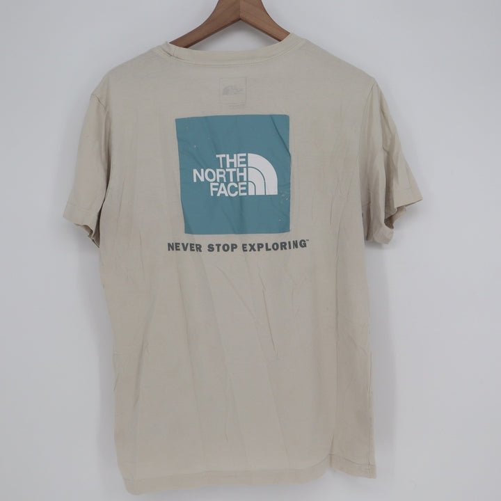 The North Face Mens Large Beige Never Stop Exploring Graphic Box Logo T-Shirt