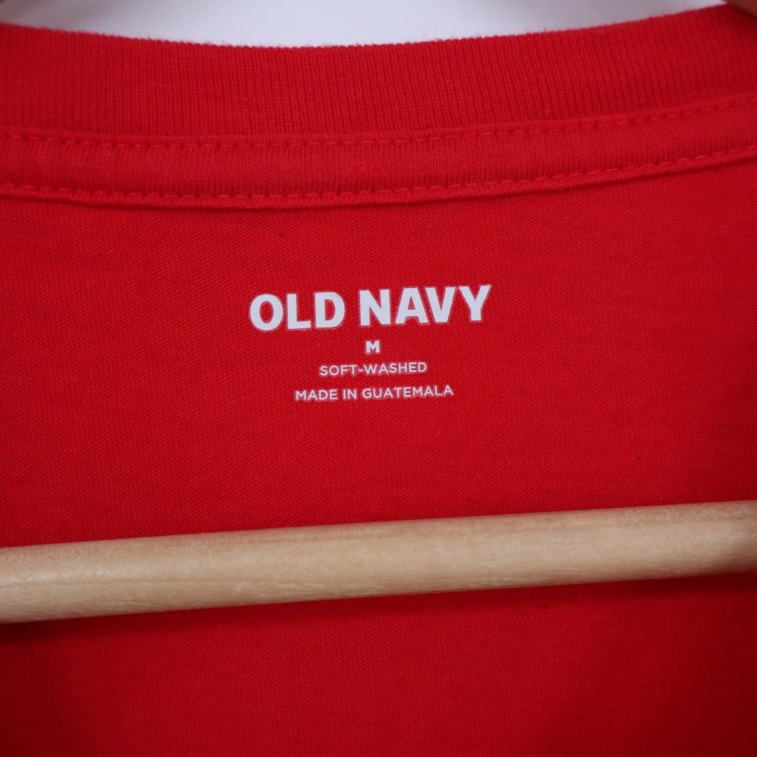 Old Navy T-Shirt Mens M Soft-Washed Holidazed Red Graphic Tee Excellent