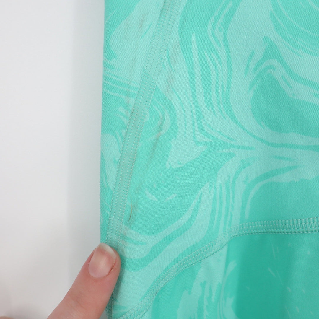 Gymshark Teal Marble Print Scrunch Butt High Waisted Athletic Shorts Small