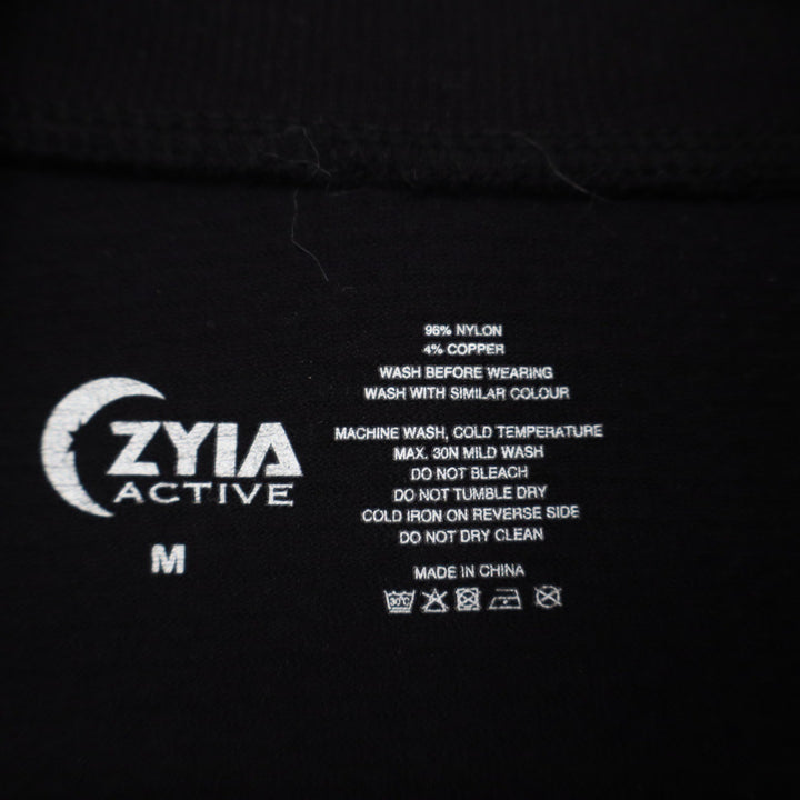 Zyia Active Pullover Womens M Copper Infused Seamless Black 1/4 Zip Excellent
