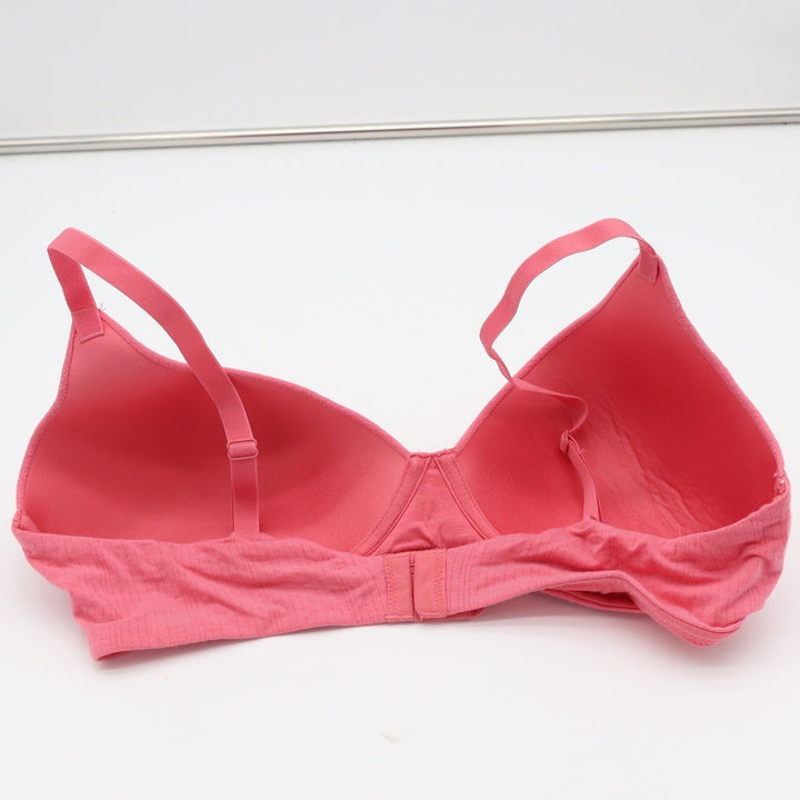 Auden Bralette Womens Large Lightly Lined Pink Ribbed Wireless Excellent