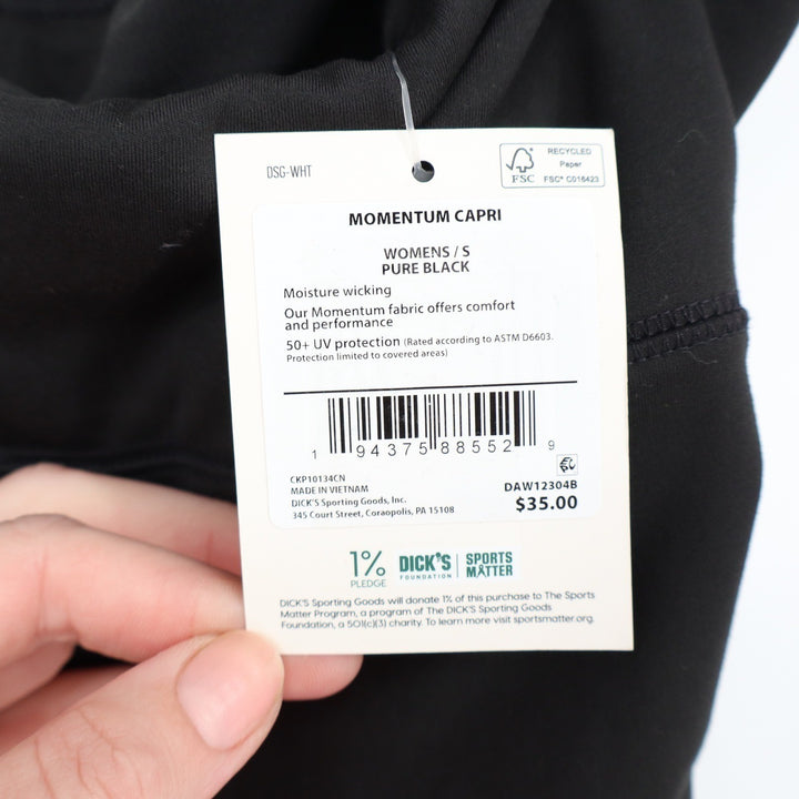 DSG Womens Momentum Capri High Rise Leggings Pure Black Small NWT