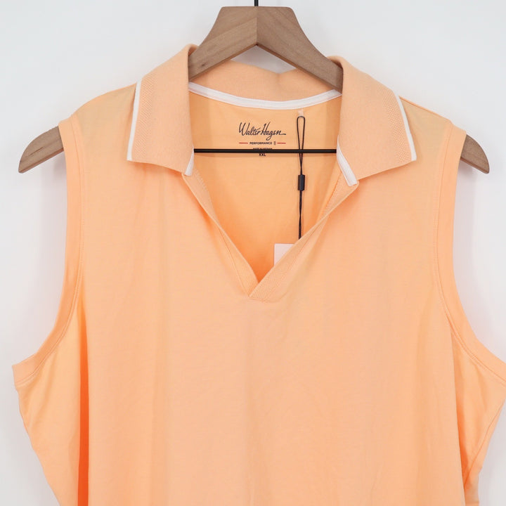 Walter Hagen P11 Sleeveless Johnny Golf Polo Peach Fuzz Womens XXL NEW