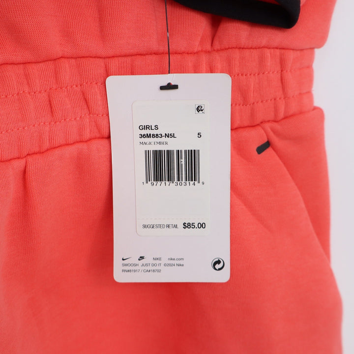 Nike Girls Tech Fleece Half-Zip Dress Magic Ember Orange Size 5 NWT