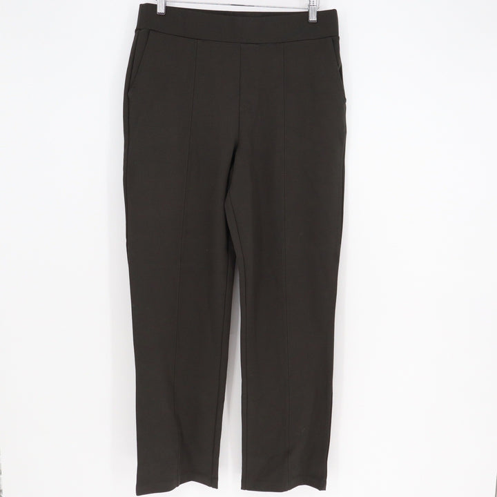 Matty M Womens Black Ponte Knit Pull On Dress Pants Slim Straight L