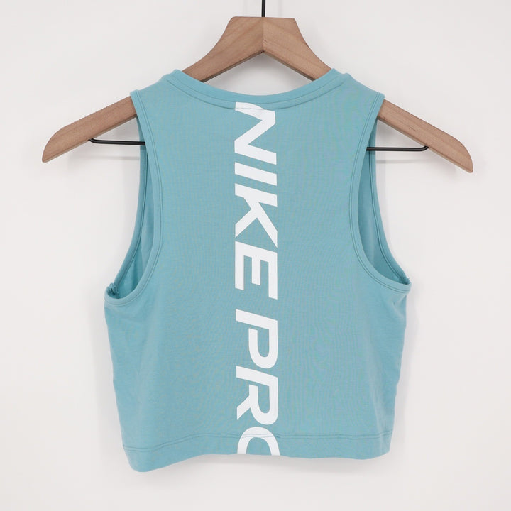 Nike Pro Womens Dri-FIT Crop Tank Top Teal Blue Size Medium NEW