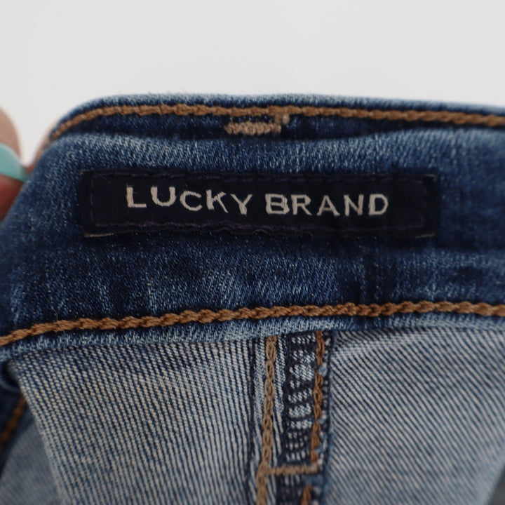 Lucky Brand Jeans Women's 8/29 Blue Denim Cotton Stretch Raw Hem Skinny Leg