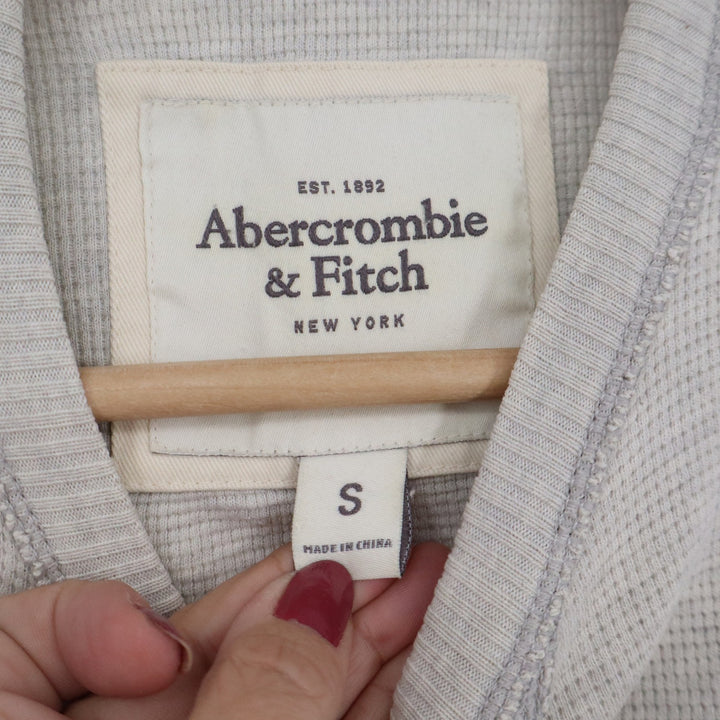 Abercrombie & Fitch Mens Muscle Fit Waffle Knit Thermal Shirt Gray Small