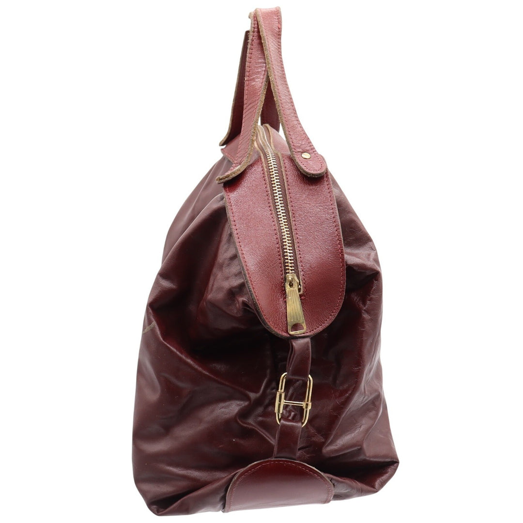 Unbranded Hobo Bag Womens OS Slouchy Burgundy Leather Large Zip Top Good