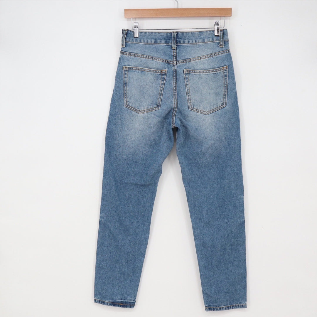 Angel Kiss Jeans Womens 9 Mom Jeans Blue Distressed New