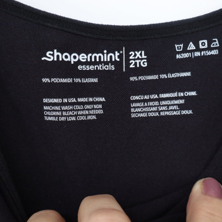 Shapermint Essentials Black Seamless Camisole Tank Top Adjustable Straps 2XL