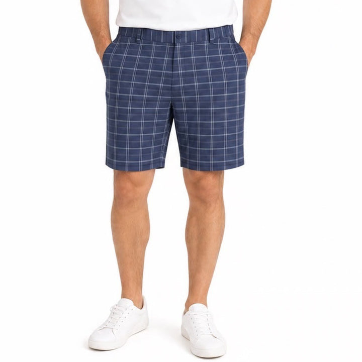 Nike Golf Mens Navy Blue Plaid Fit Dry Performance Shorts Size 42