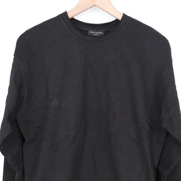 Naked Wardrobe Black Sweatshirt Jogger Set XS Raw Edge Loungewear