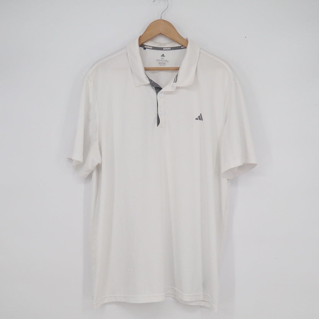 Adidas Mens Performance Polo Shirt White Recycled Polyester Size 2XL