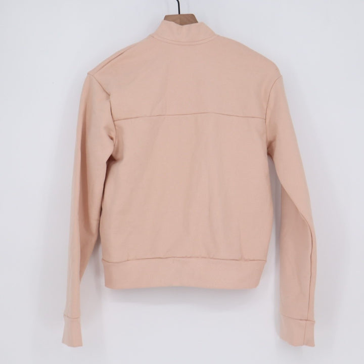 American Giant Bomber Jacket Womens XS Cameo Rose Full Zip Ribbed Fleece Lined