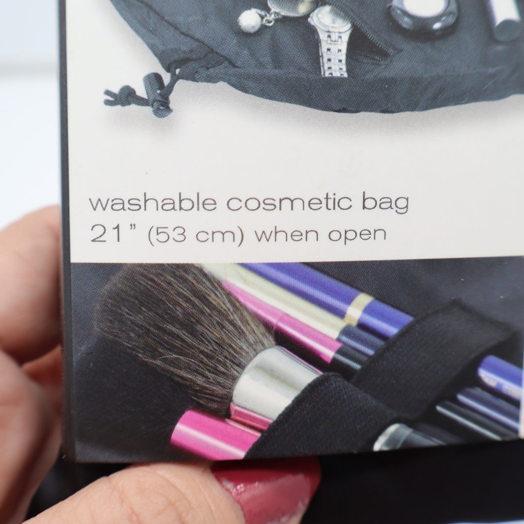 Lay-n-Go Cosmetic Bag Unisex OS Cosmo Plus Black Washable Travel Pouch NEW