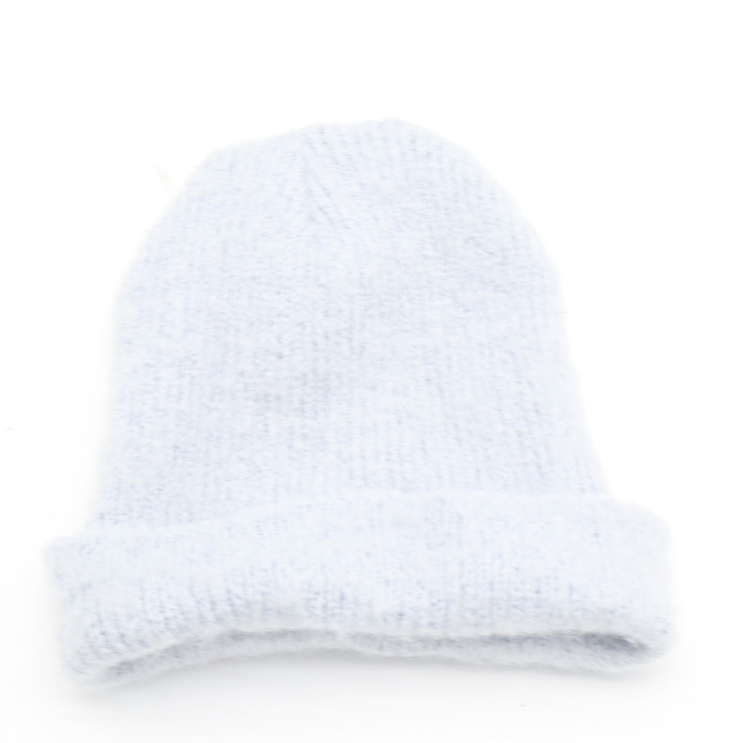 CALIA Luxe Beanie Light Blue Fuzzy Cuffed Knit Winter Hat