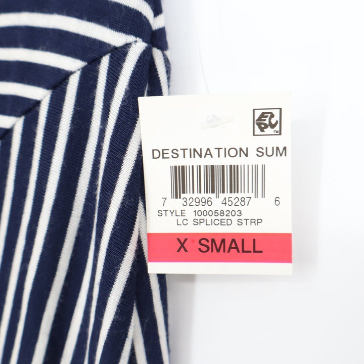 Style & Co Womens Navy White Spliced Stripe Maxi Skirt XS