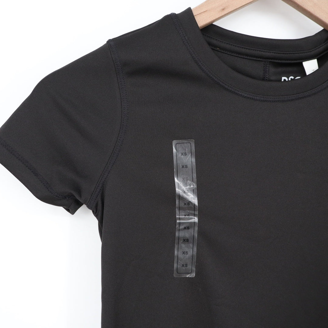 DSG Girls Movement Tee Pure Black Short Sleeve Athletic Shirt XS 6-7