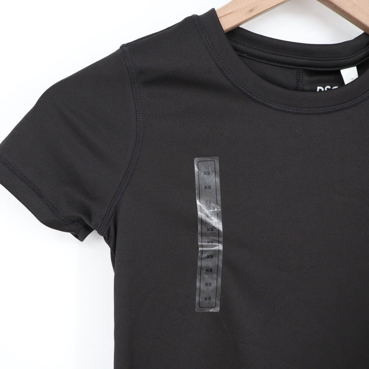 DSG Girls Movement Tee Pure Black Short Sleeve Athletic Shirt XS 6-7