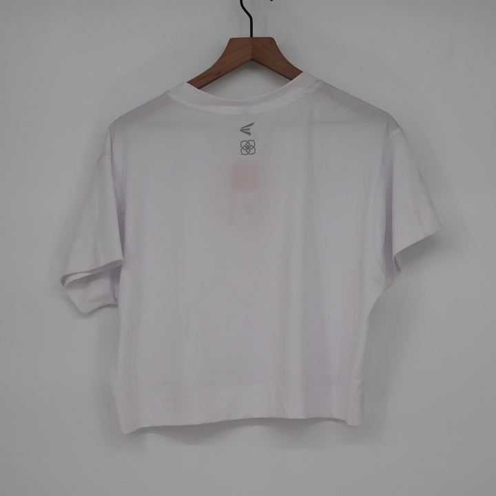 Easton JS WMS Crop Tee White Short Sleeve Boxy Athletic Top Large