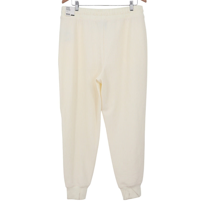 DSG Womens So Soft Ottoman Jogger Light Cream Ribbed Pants Size L