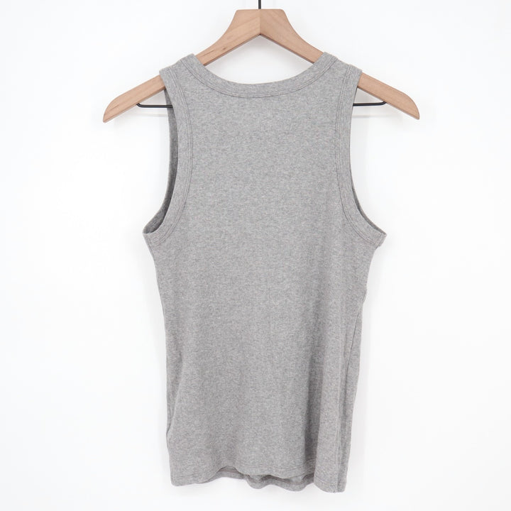 A New Day Tank Top Womens Large Heather Gray Ribbed Knit Yoga Running Round Neck