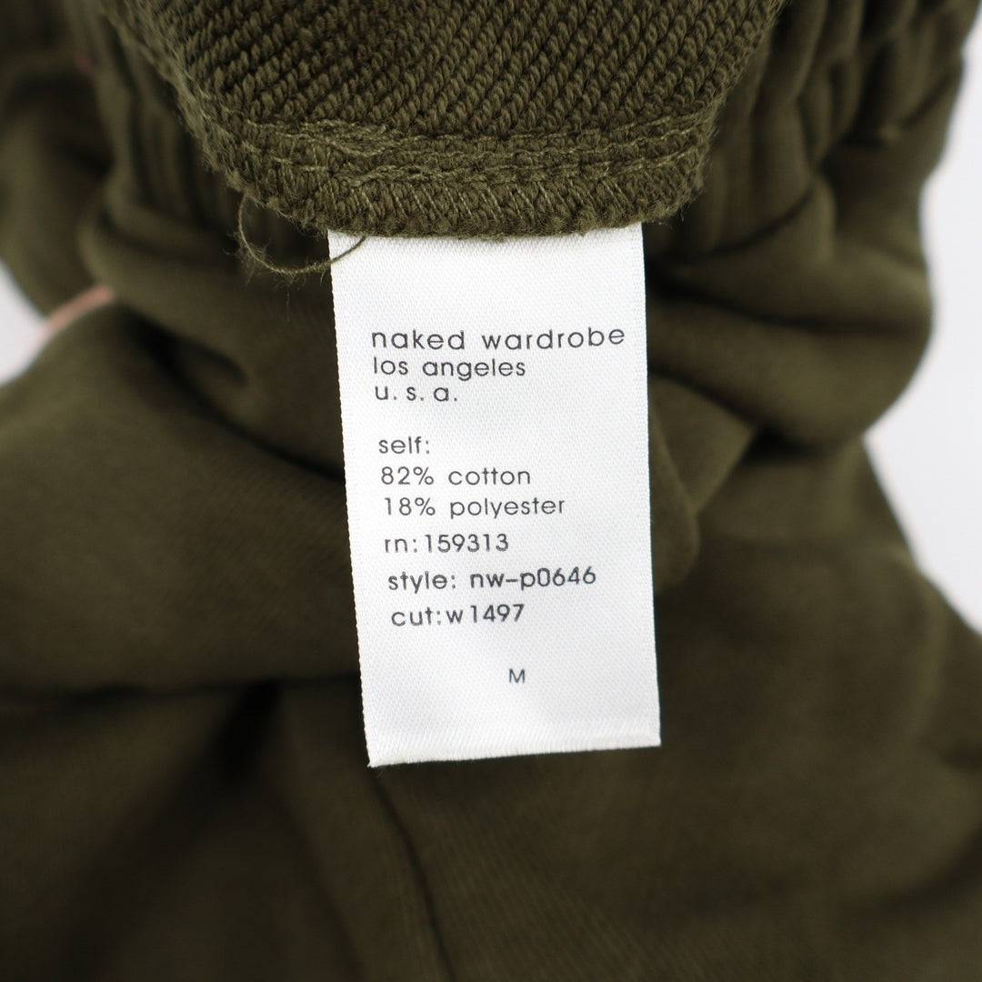 Naked Wardrobe Womens Olive Green Elastic Waist Jogger Sweatpants Size M