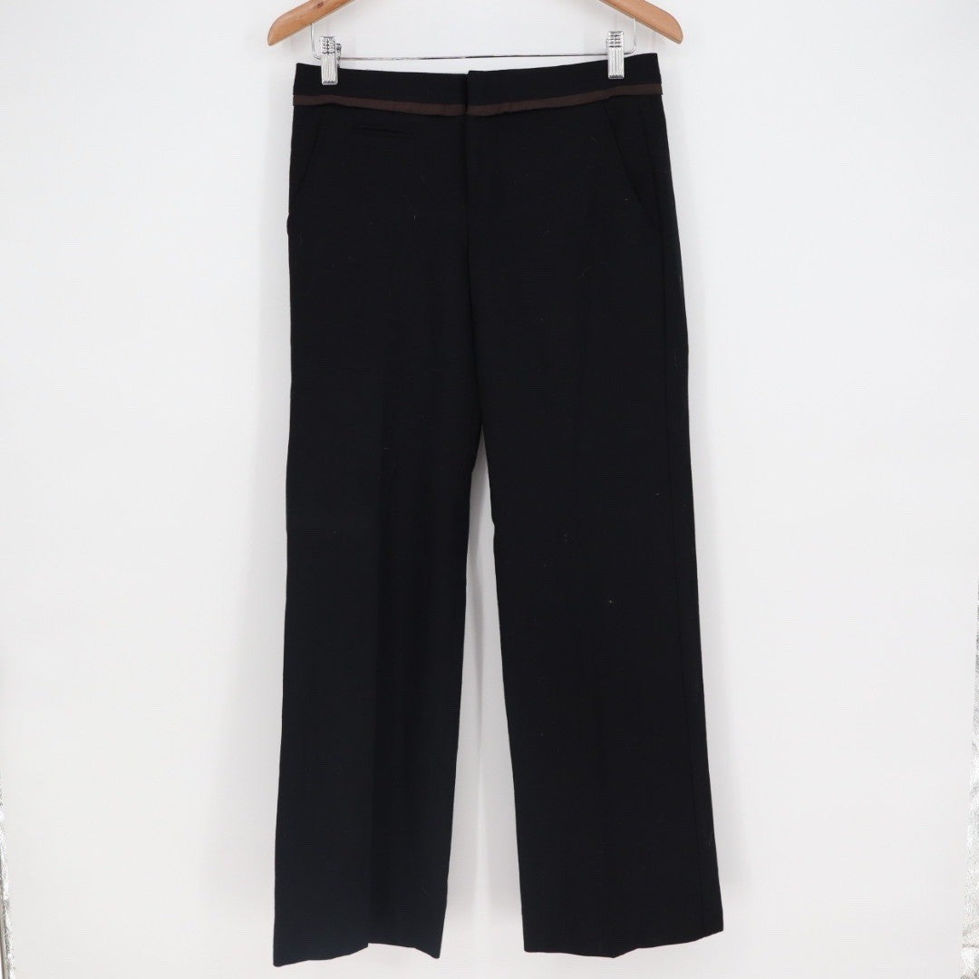 Vince Black Wool Blend Wide Leg Trousers Size 2