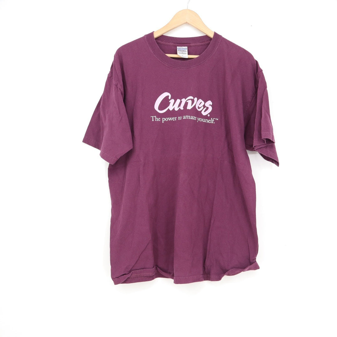 Gildan Curves Fitness Graphic T-Shirt XL Maroon Ultra Cotton Short Sleeve Tee