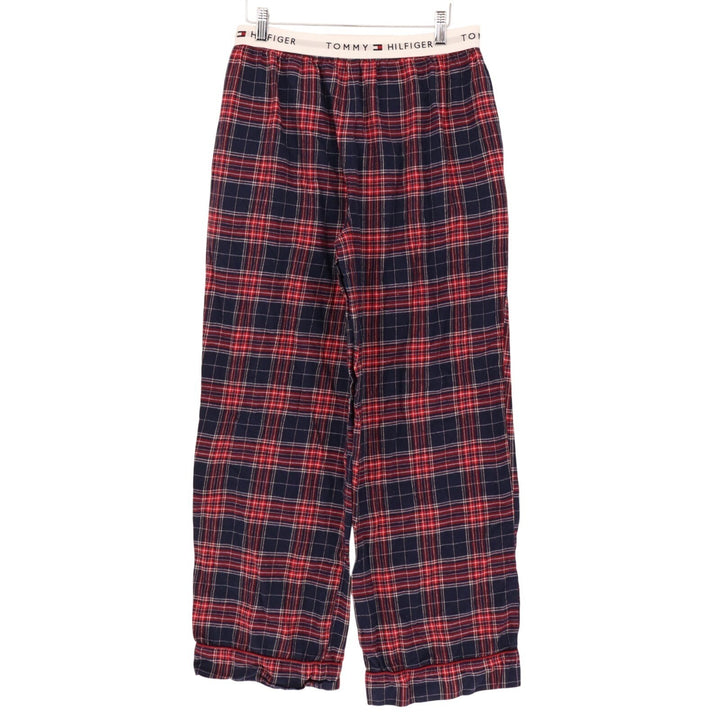 Tommy Hilfiger 2 Piece Flannel Pajama Set Womens Medium Red Blue Plaid Cotton