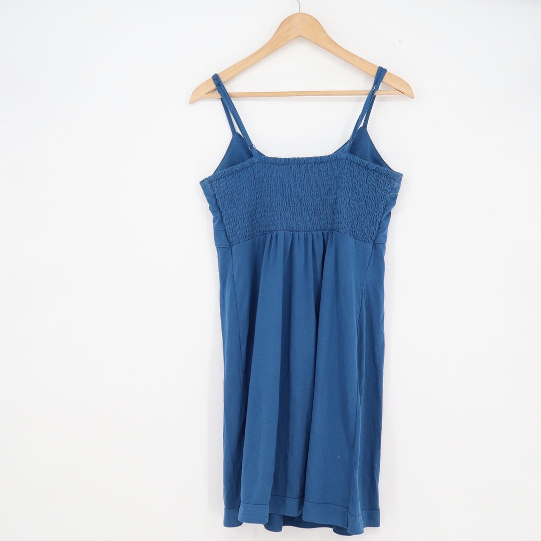American Eagle Outfitters Blue Smocked Back Cami Mini Dress V-Neck Large