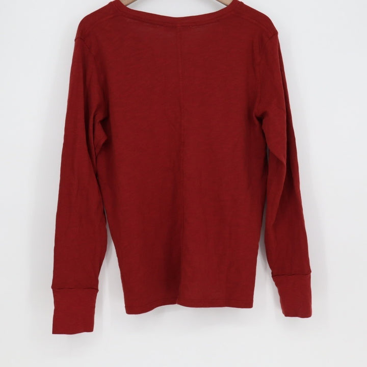American Giant Premium Slub T-Shirt Womens XL Brown Cotton V-Neck Long Sleeve
