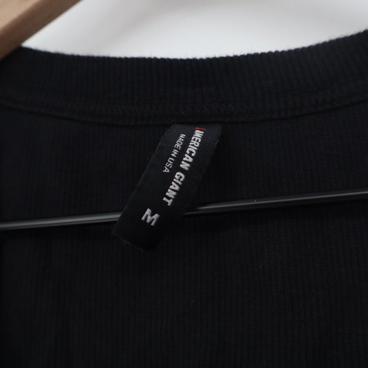 American Giant Womens Black Ribbed Tank Top Size M Made in USA Scoop Neck Basic