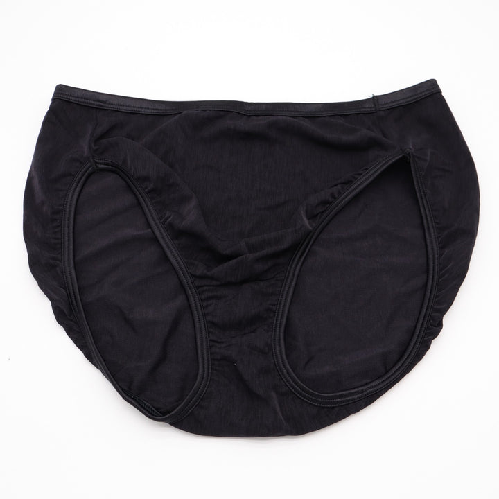 Vanity Fair Illumination Hi Cut Brief Panty Womens 8/XL Black Stretch Underwear