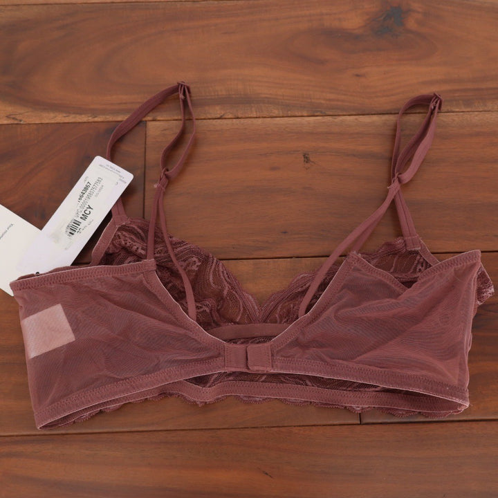 Calvin Klein Instinct Unlined Lace Triangle Bralette Mauve QF7925 Small