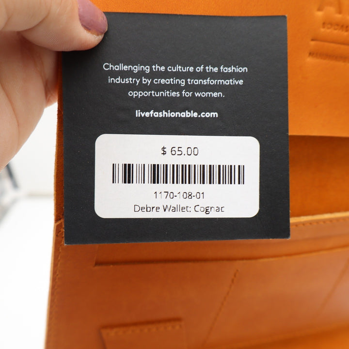 ABLE Debre Wallet Cognac Genuine Leather Tri-fold Clutch Handmade