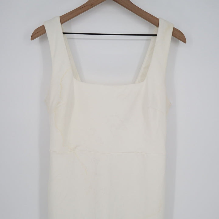 Lulus Moment Maker Midi Dress Womens Large White Stretch Square Neck Trumpet