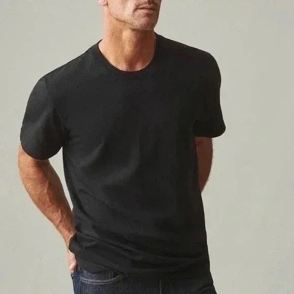 American Giant Mens Crewneck T Shirt Black Size M Made in USA Logo Patch