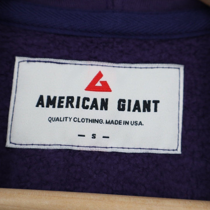 American Giant Hoodie Women Small Purple Fleece Lined Relaxed Classic Full Zip