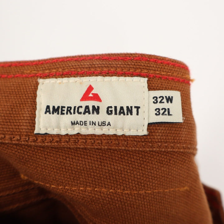 American Giant Roughneck Jeans Mens 32x32 Rust Stretch High Rise Straight Leg