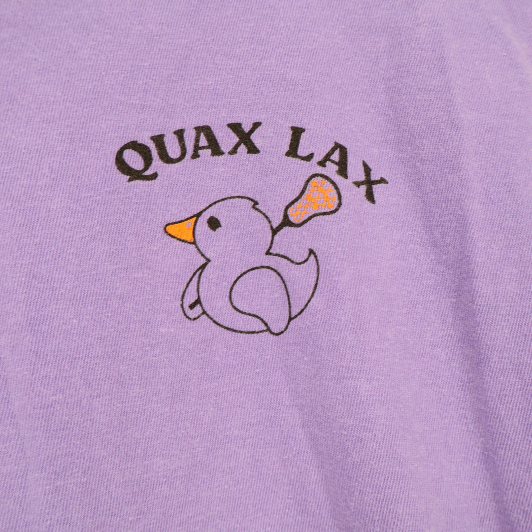 Quax Lax Purple Graphic T-Shirt Youth XL Lacrosse Duck Short Sleeve Crewneck
