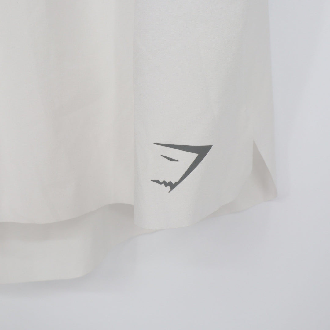 Gymshark Womens White Running Shorts XL Wide Waistband Athletic Activewear