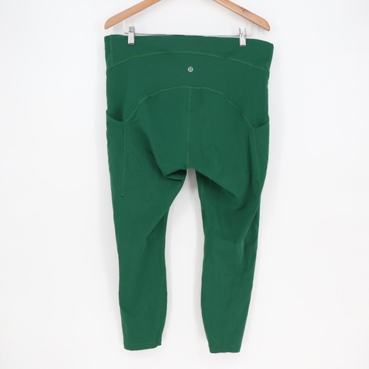 Lululemon Power Thru High-Rise Tight Womens 16 Green Stretch Side Drop Pockets