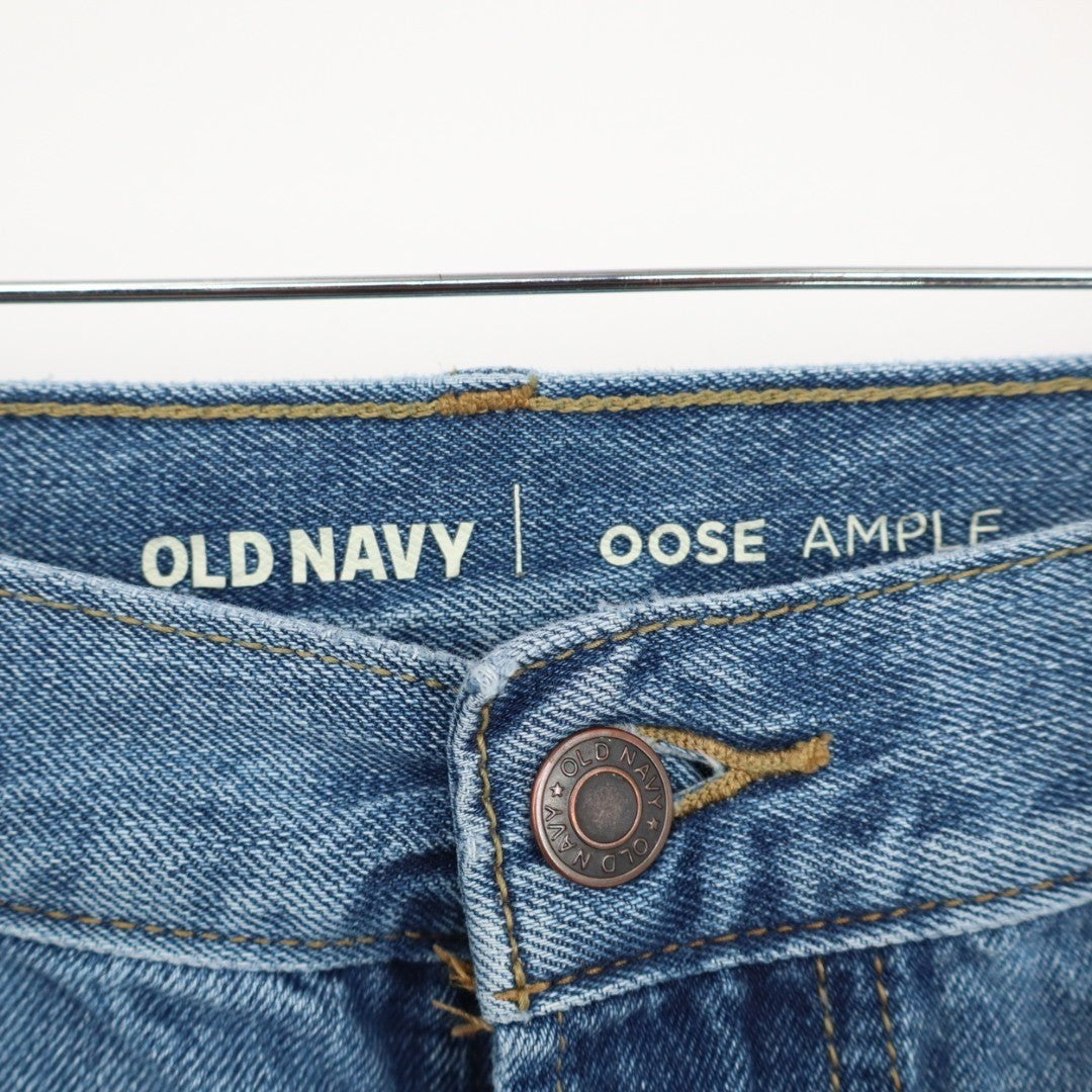 Old Navy Jeans Mens 36x30 Blue Denim Cotton Loose Ample Straight Leg Outdoor